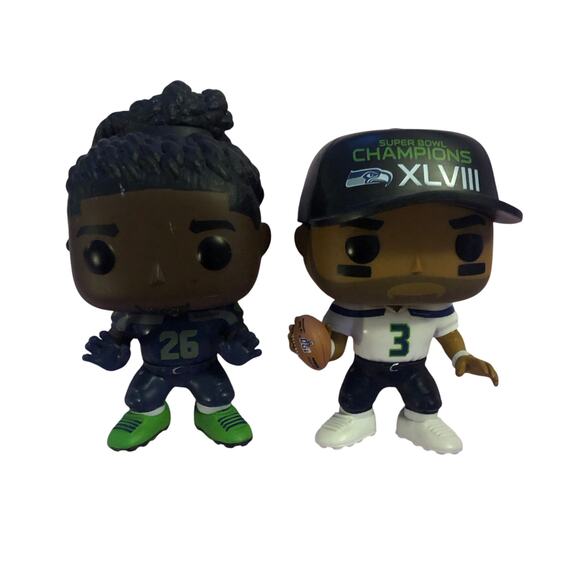 Seattle Seahawks Funko NFL Pop 
Russell Wilson #3 Shaquille Griffin #26 Vinyl - Picture 1 of 10